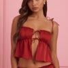 Tie-Front Camisole Top in Ruby Red
